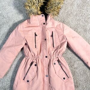 Urban Republic Pink Kids Jacket with Faux Fur Hood
